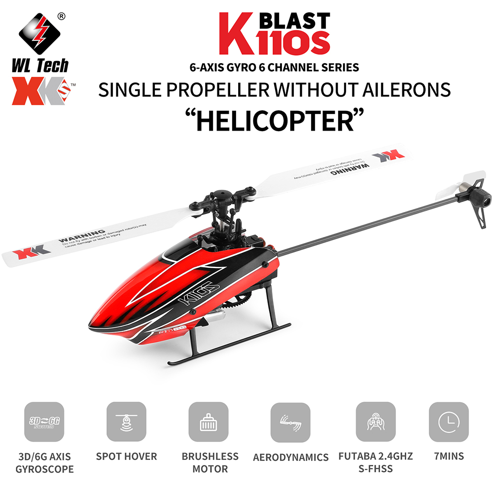 Rc Helicopter Blade - Wltoys-helicóptero teledirigido XK K110S 6CH 3D