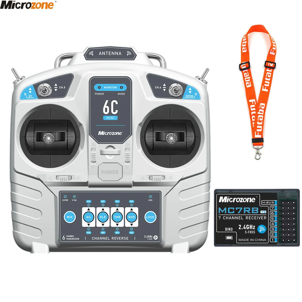Rc Helicopter Remote Control - MicroZone-controlador transmisor MC6C Mini V2, 2,4G,