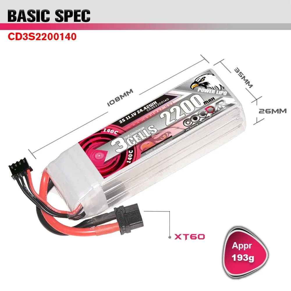 Batería Li-po de 2200mAh 3S 11 - Rc Helicopter Case reseña y precio