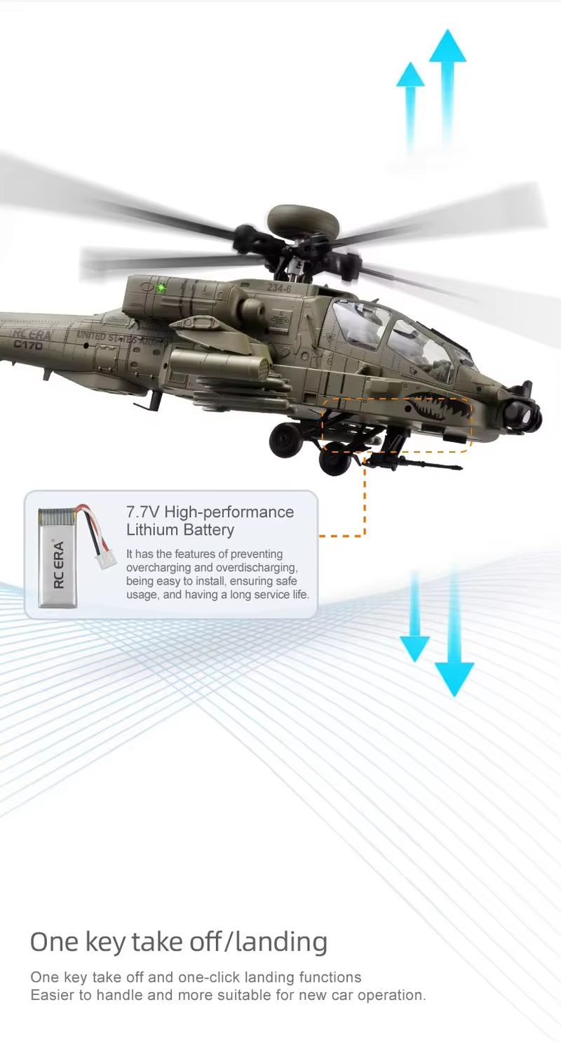 Helicóptero RC Era AH-64D Apac - Rc Helicopter Single Rotor reseña y precio