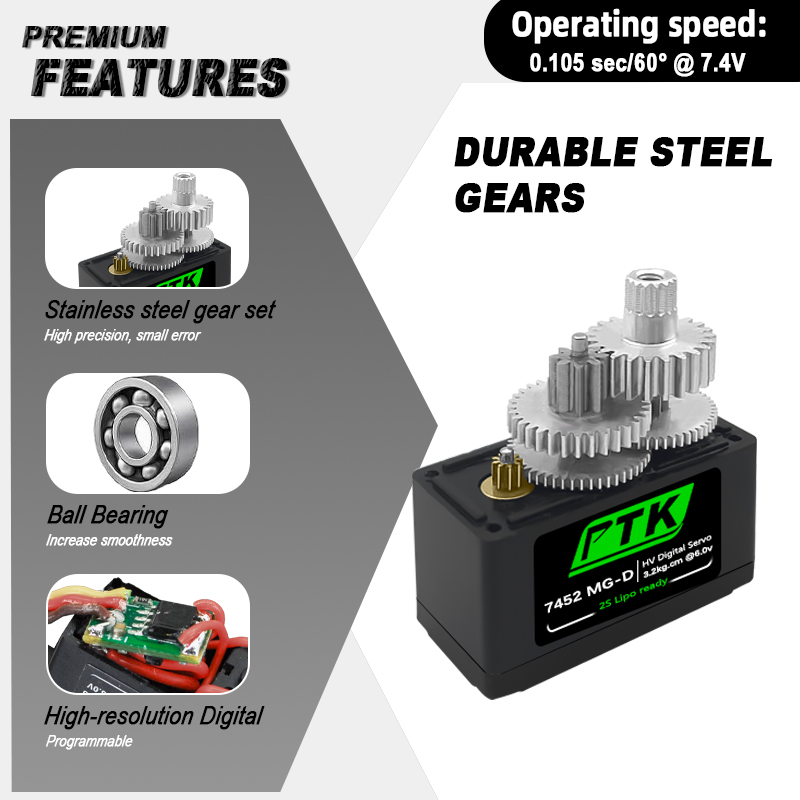 Servo Digital PTK 7452 MG-D 9g - Rc Helicopter Parts reseña y precio